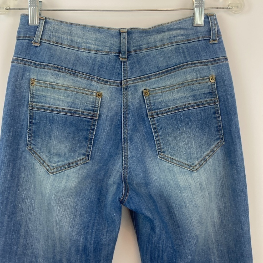 Crochet Patched High Rise Straight Leg Jeans - Picture 3 of 15